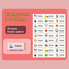 Custom Transparent Name Sticker Cartoon Waterproof Labels