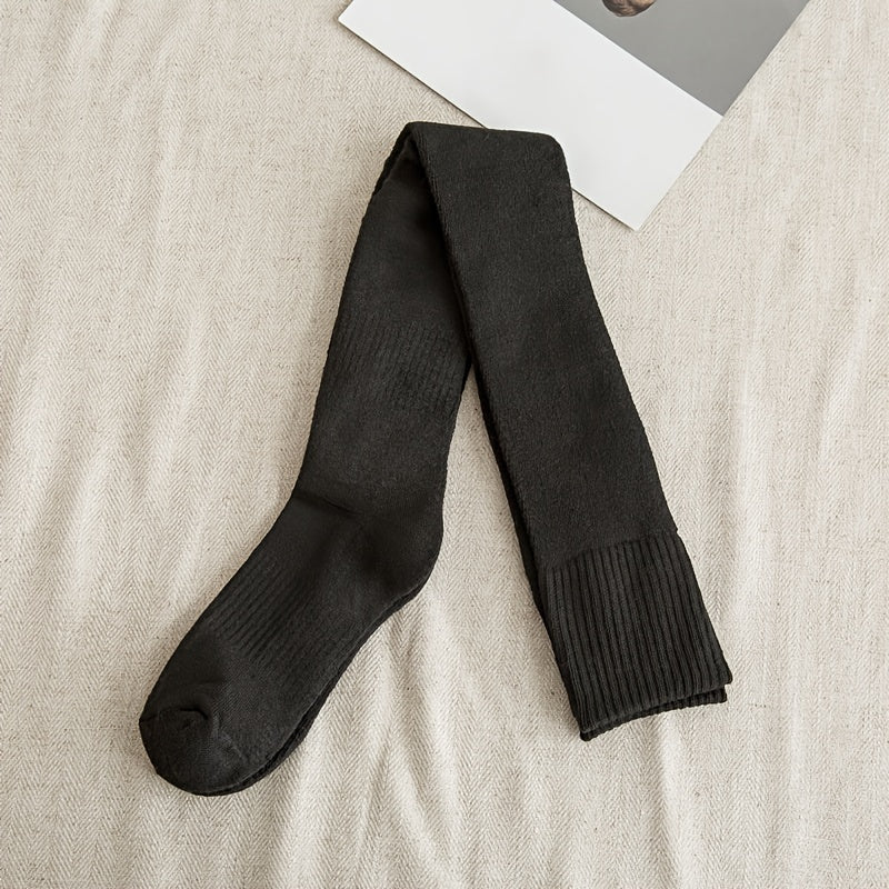Solid Thigh High Socks Over The Knee Stockings Women's Hosiery
