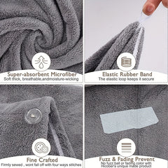 Quick Dry Coral Velvet Bath Towel Cap for Shower and Hair Drying