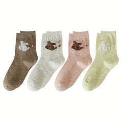 Dog Pattern Socks Soft Mid Tube Stockings Women's Hosiery