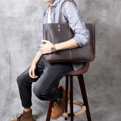 Retro Leather Tote Bag Large Capacity