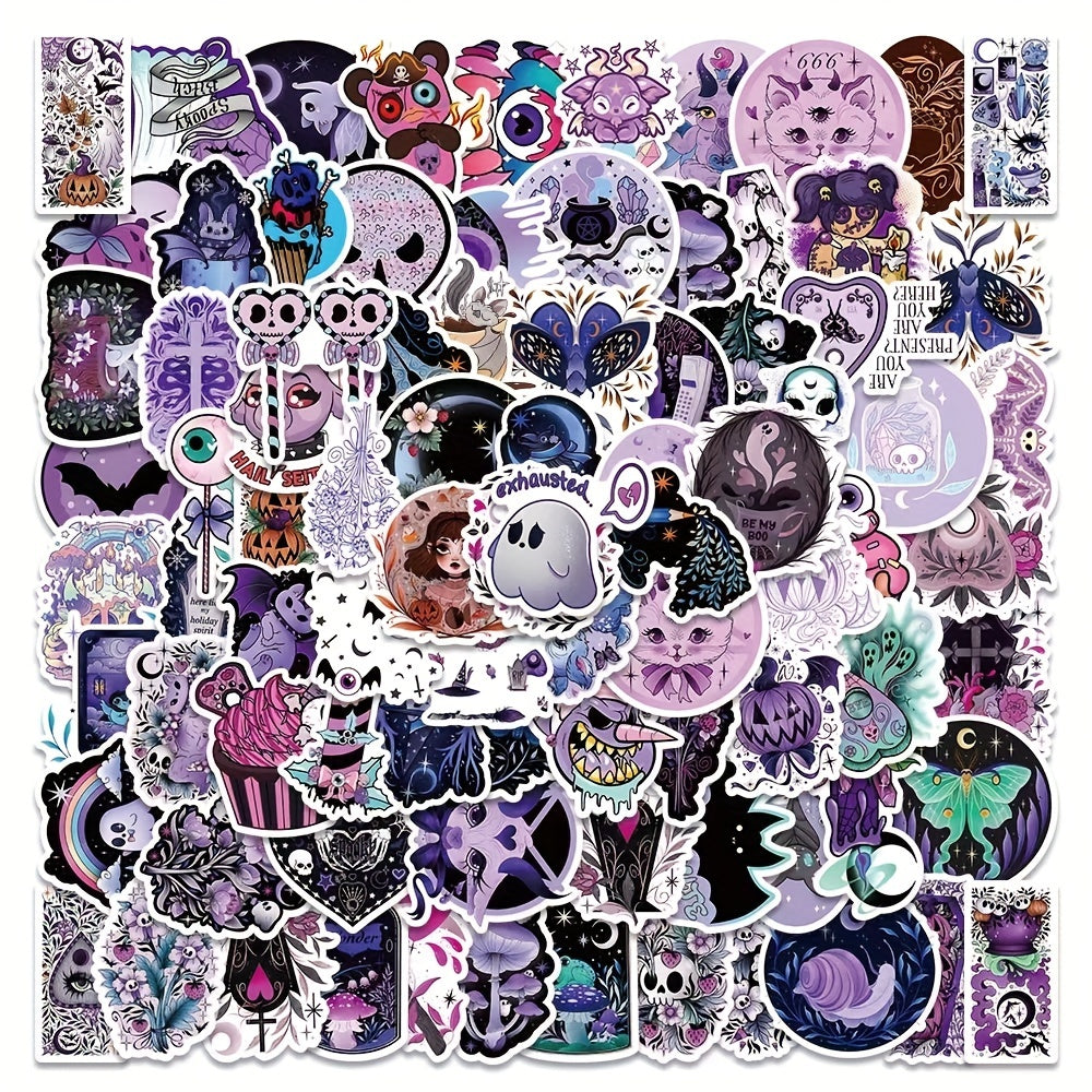 100pcs Die Cut Vinyl Ghost Witch Sticker Pack for Kids Laptop Luggage