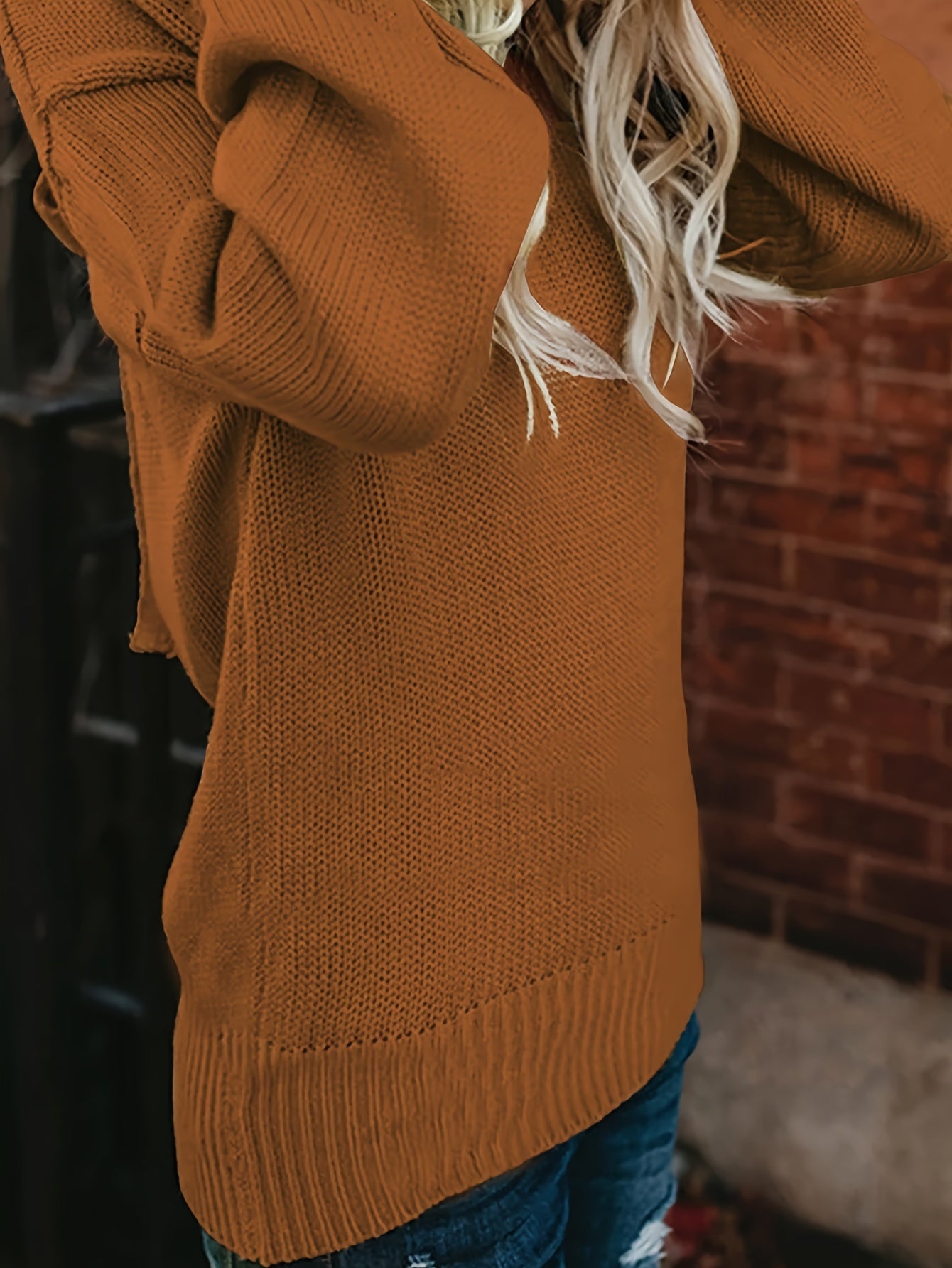  Solid Color Sweater with Knot Back Detail