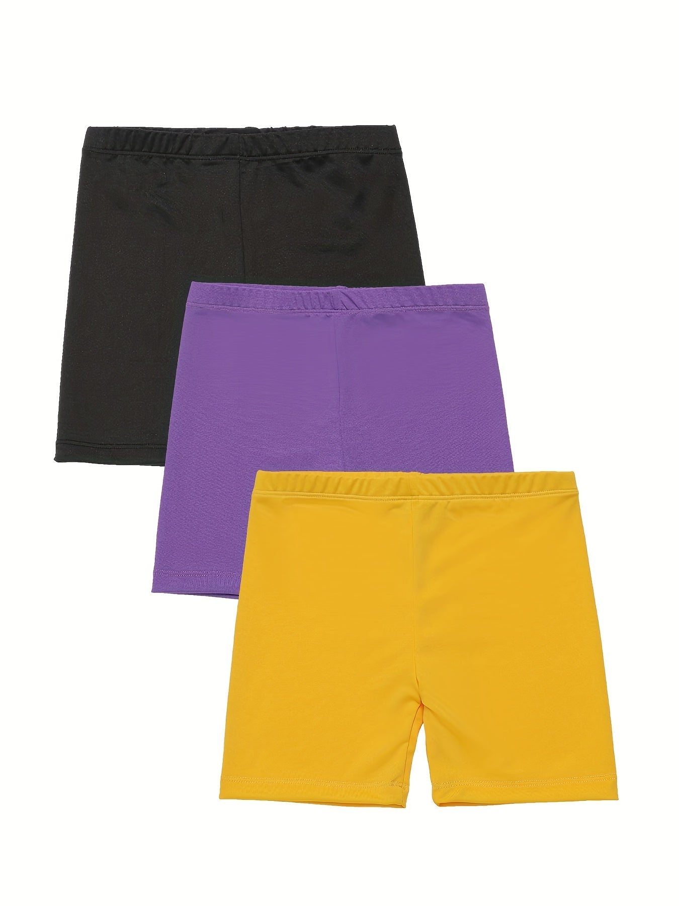 3 Pack Girls' Stretch Cotton Casual Shorts for Summer