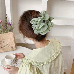 Mesh Layer Hair Claw Flower Shark Claw Ponytail Holder Hair Accessory
