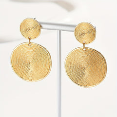 Golden Lollipop Pattern Round Dangle Earrings Gift