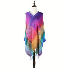 Paisley Jacquard Tassel Scarf Large Gradient Shawl