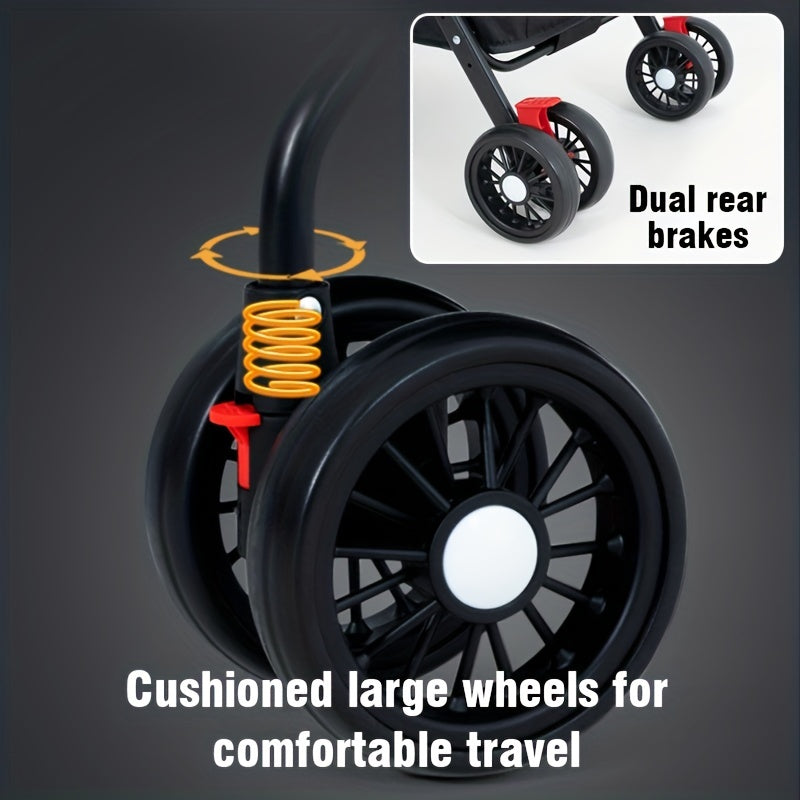 Folding Dog Stroller with Cup Holder & Mesh Window