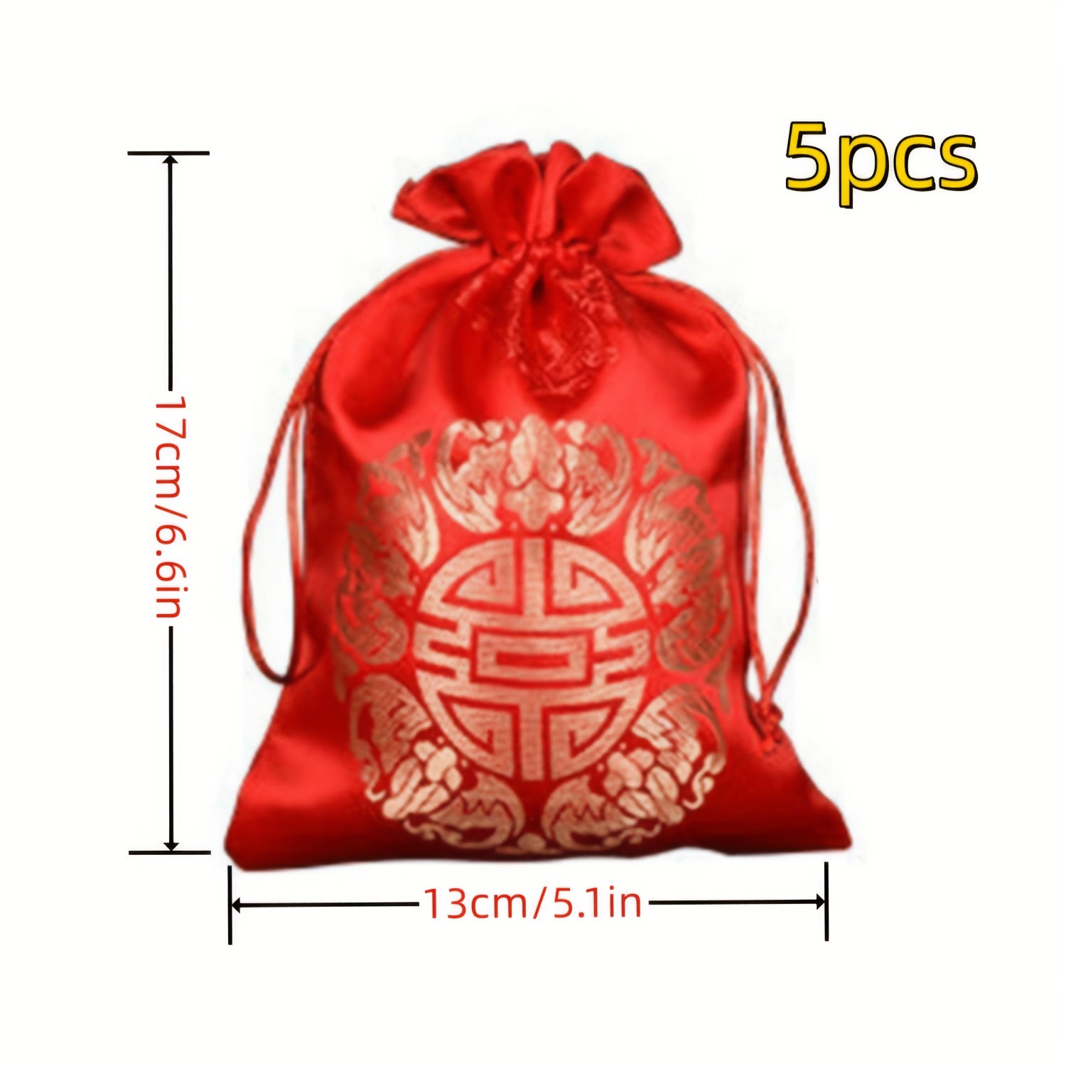 10pcs Chinese Brocade Embroidered Gift Bag for Spring and New Year