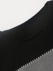  Colorblock Round Neck Stretch Jumper