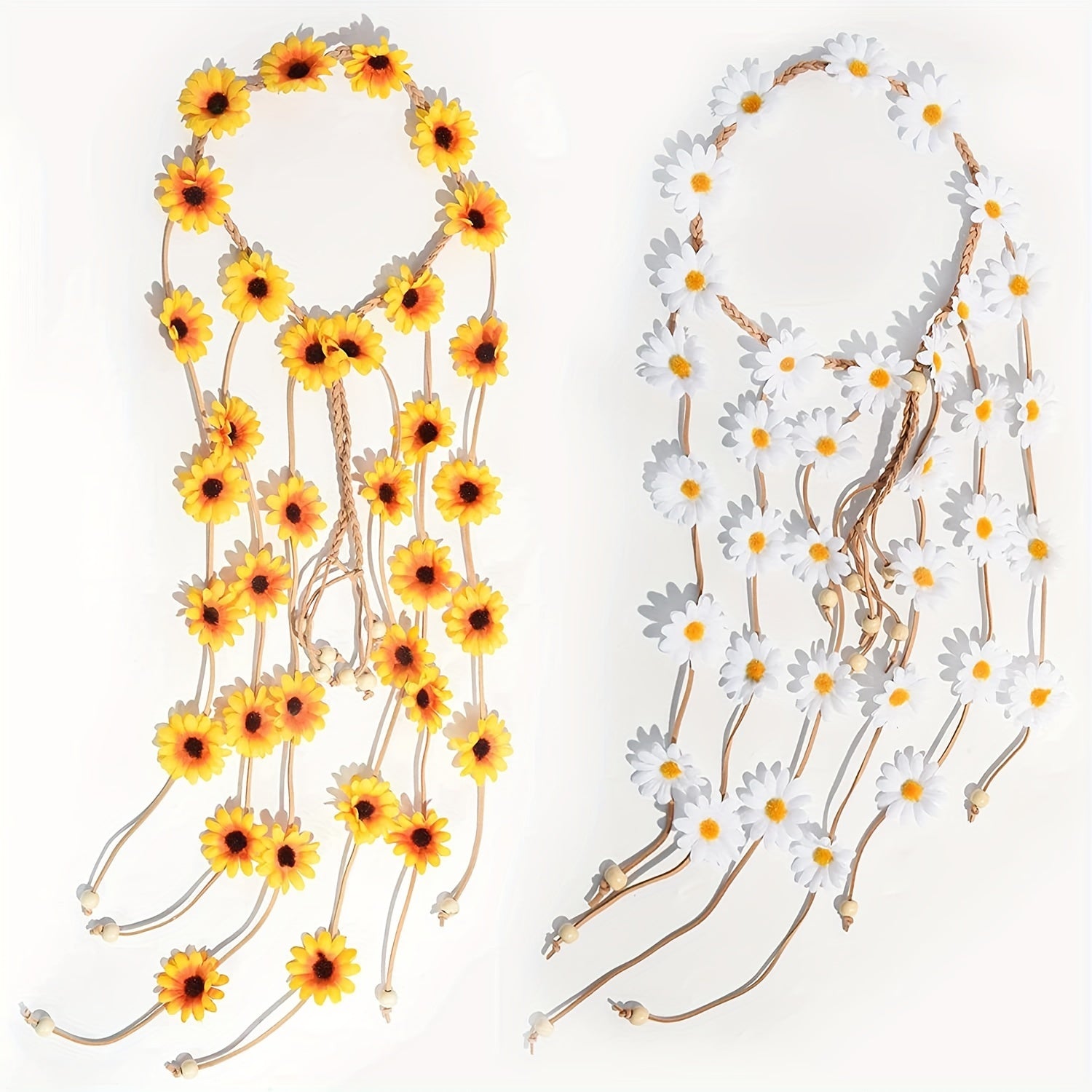 Boho Daisy Hair Rope Hippie Style Headband Women