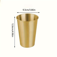4pcs Golden Stainless Steel Insulated Mugs 16.9oz Camping Hiking Backpacking Pic