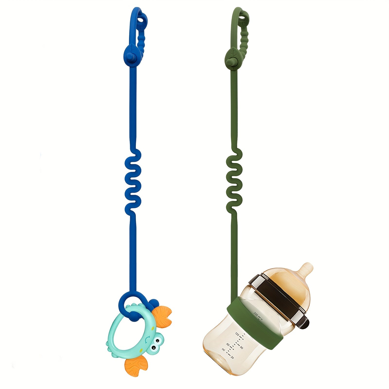 Toy Safety Straps Pacifier Holder Clip Self Adjusting Baby Toddler Bottle Straps