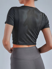 Mesh Breathable T Shirt Fitness Crop Tee Women's Activewear