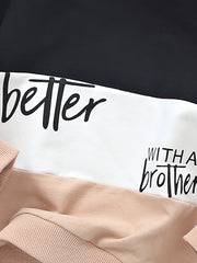 Boys Printed Letters Casual Sweater