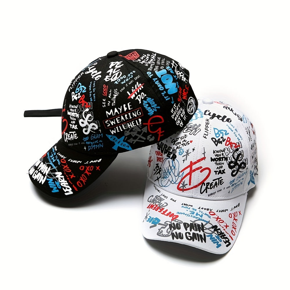 Cartoon Graffiti Hipster Peaked Hat Street Baseball Cap Adjustable
