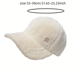 Iron M Label Baseball Cap Solid Warm Plush Sun Hat Thickened Lightweight