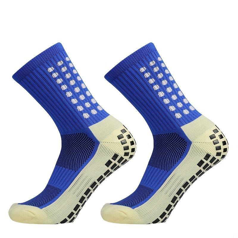 Non slip Silicone Bottom Athletic Socks For Football Mid Calf