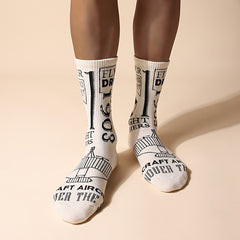 Cartoon Airplane Crew Socks for Men