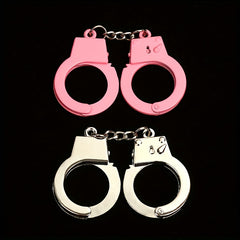 4 Pcs Mini Handcuffs Metal Keychain Novelty Keyring Alloy Keychain Gift