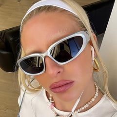 Y2K Punk Sports Sunglasses Wrap Around Sunshade Women Eyeglasses