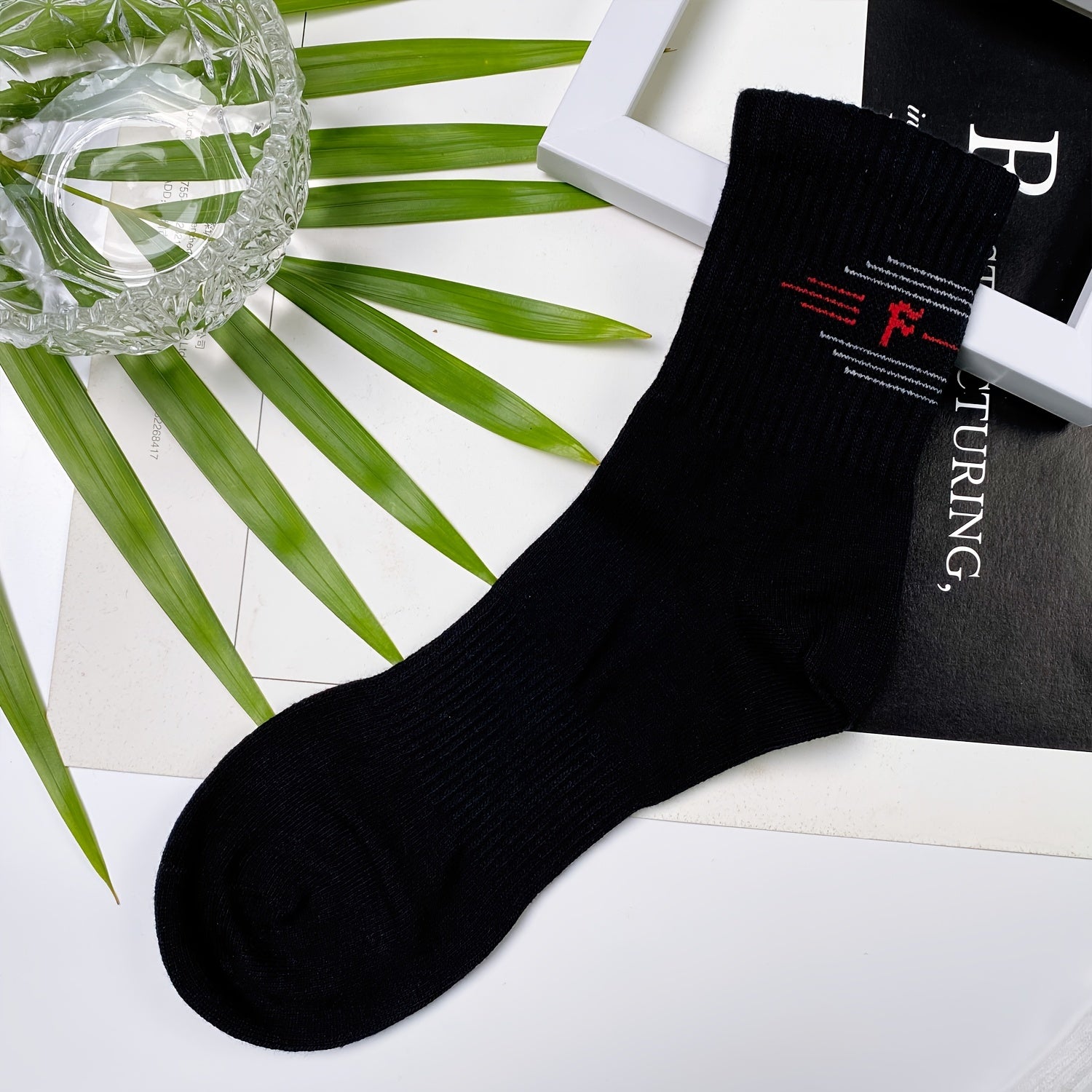 3 Pairs Mid Tube Socks Casual Sporty Breathable Crew Length Women's Stockings