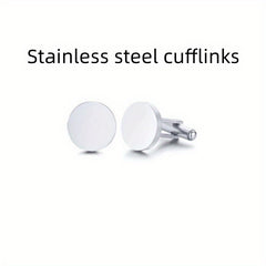 Men's Stainless Steel Tuxedo Cufflinks Business Gift Shirt Cufflinks