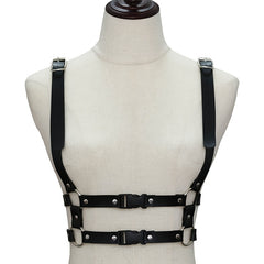 PU Leather Harness Belt Punk Gothic Adjustable Chest Suspenders Buckle Belt