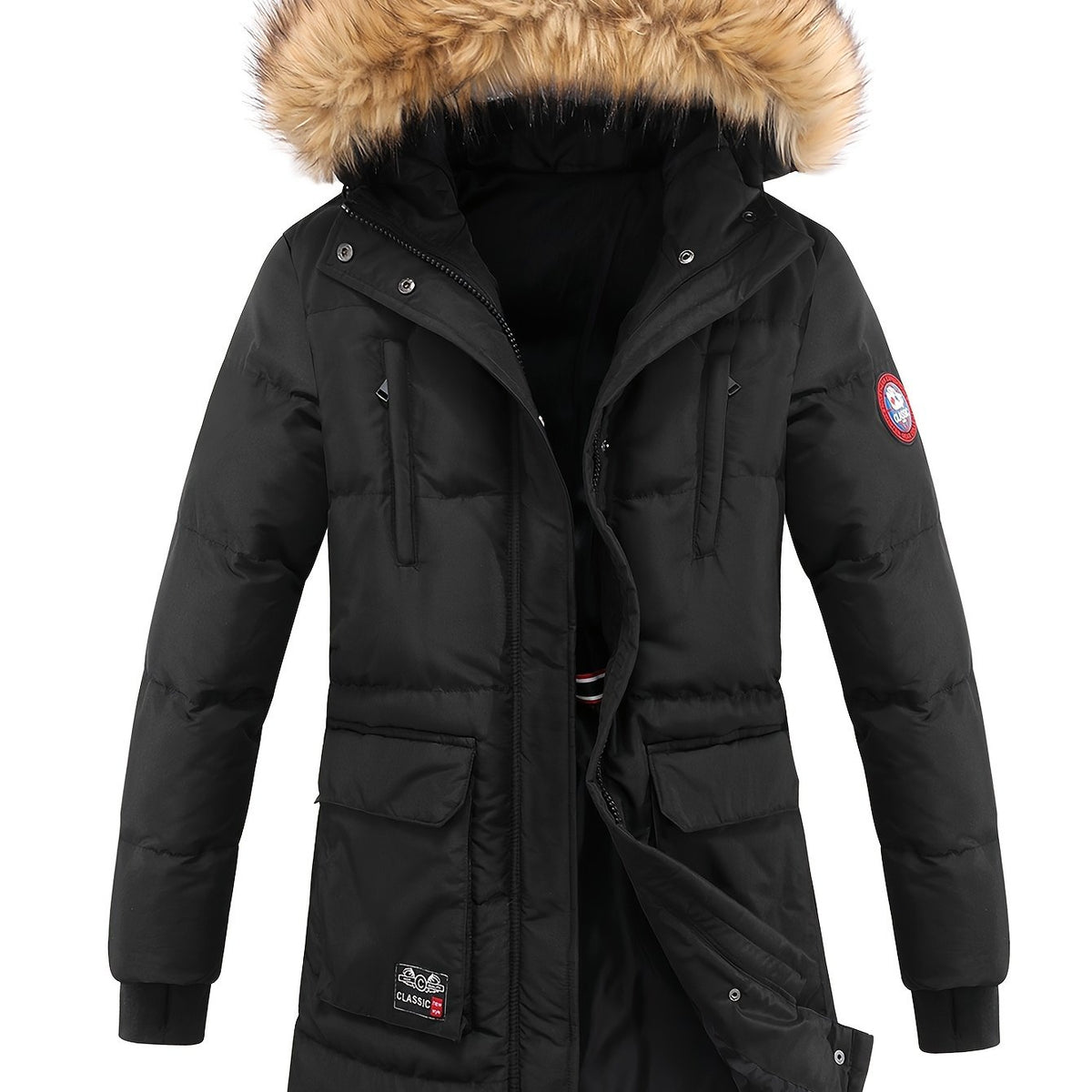 Women's Winter Down Jacket Faux Fur Collar Hooded Coat