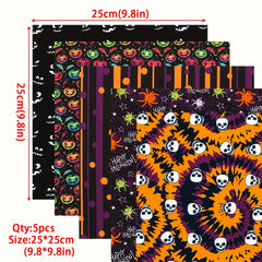 5pcs 24 89 24 Halloween Pattern Polyester Square Printed Quilted Fabric
