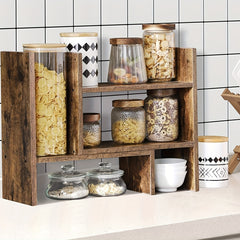 Wooden Office Storage Rack Desktop Organizer Display Shelf