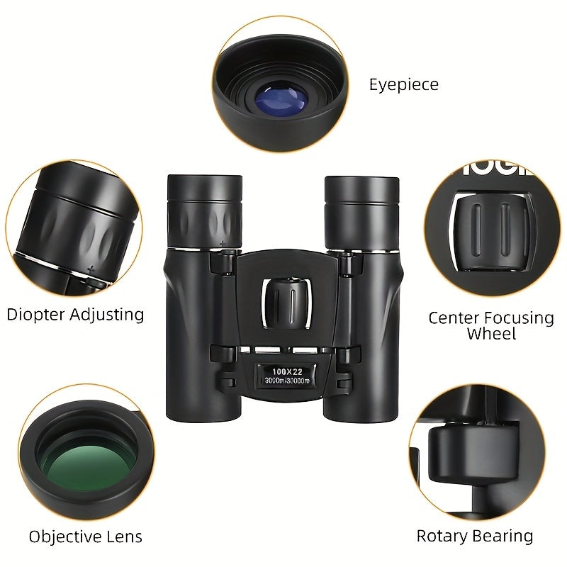 100x22 HD Telescope 30000m Phone Binoculars High Magnification BAK4 Micro Night