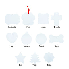 5pcs Christmas Metal Pendant for Sublimation Heat Transfer