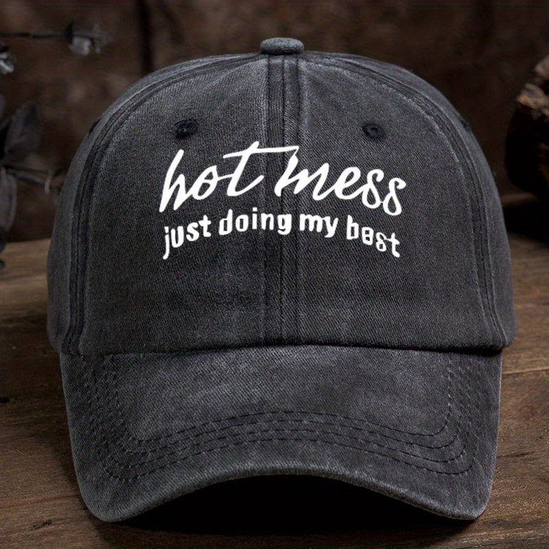 Letter Print Baseball Cap Vintage Peaked Cap