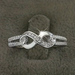 Infinity Symbol Platinum Rhinestone Ring