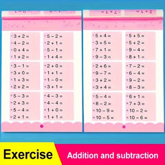 Math Exercise Book & Arithmetic Cards for Addition/Subtraction Within 10-100