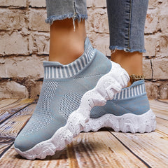 Women's Light Woven Socks Sneakers Casual Platform Running Shoes