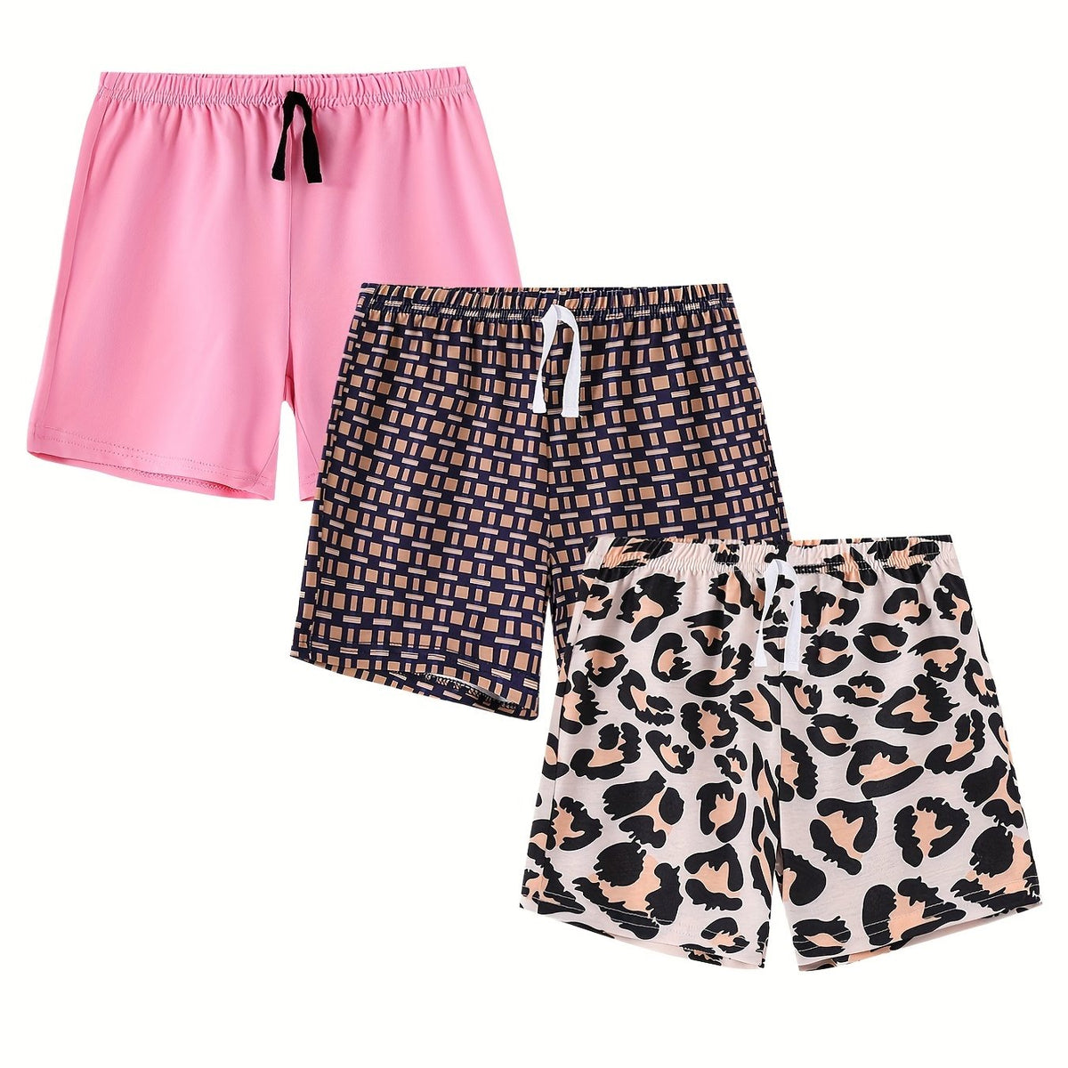 Girls' Beach Shorts 6-Pack, Casual Lounge Summer Sports Leisure
