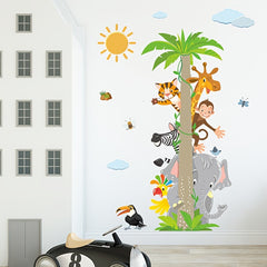 Cartoon Giraffe Monkey Elephant Wall Sticker