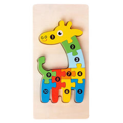 Montessori Wooden Toddler Puzzles Dinosaur Toy 3D Puzzle Educational