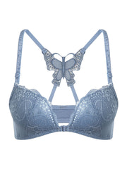 Lace Push Up Bra Embroidery Front Buckle Bra Women's Lingerie