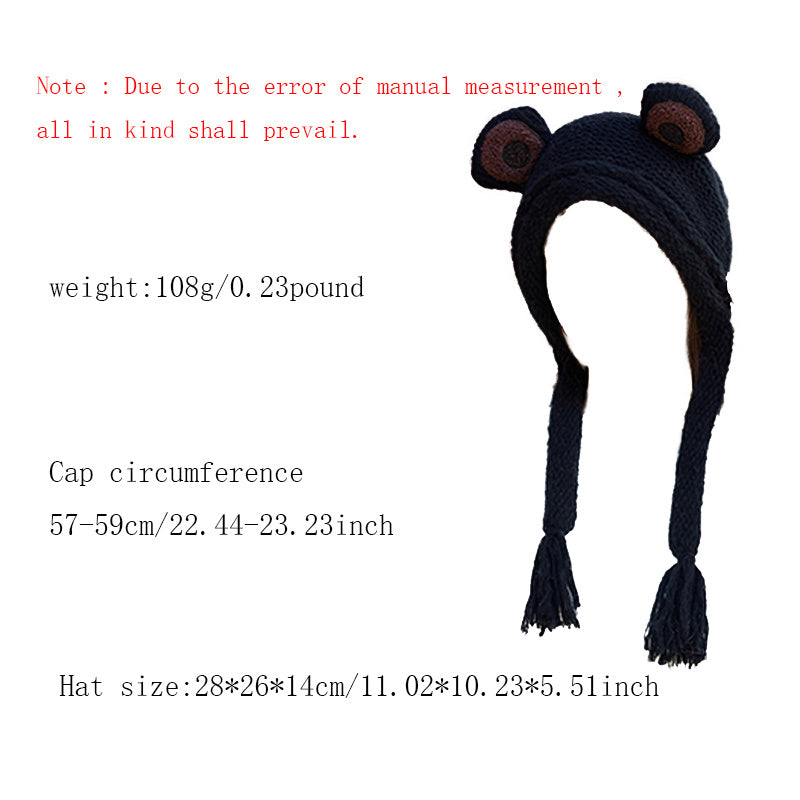 Winter Warm Hat Fleece Ear Hat With Tassel