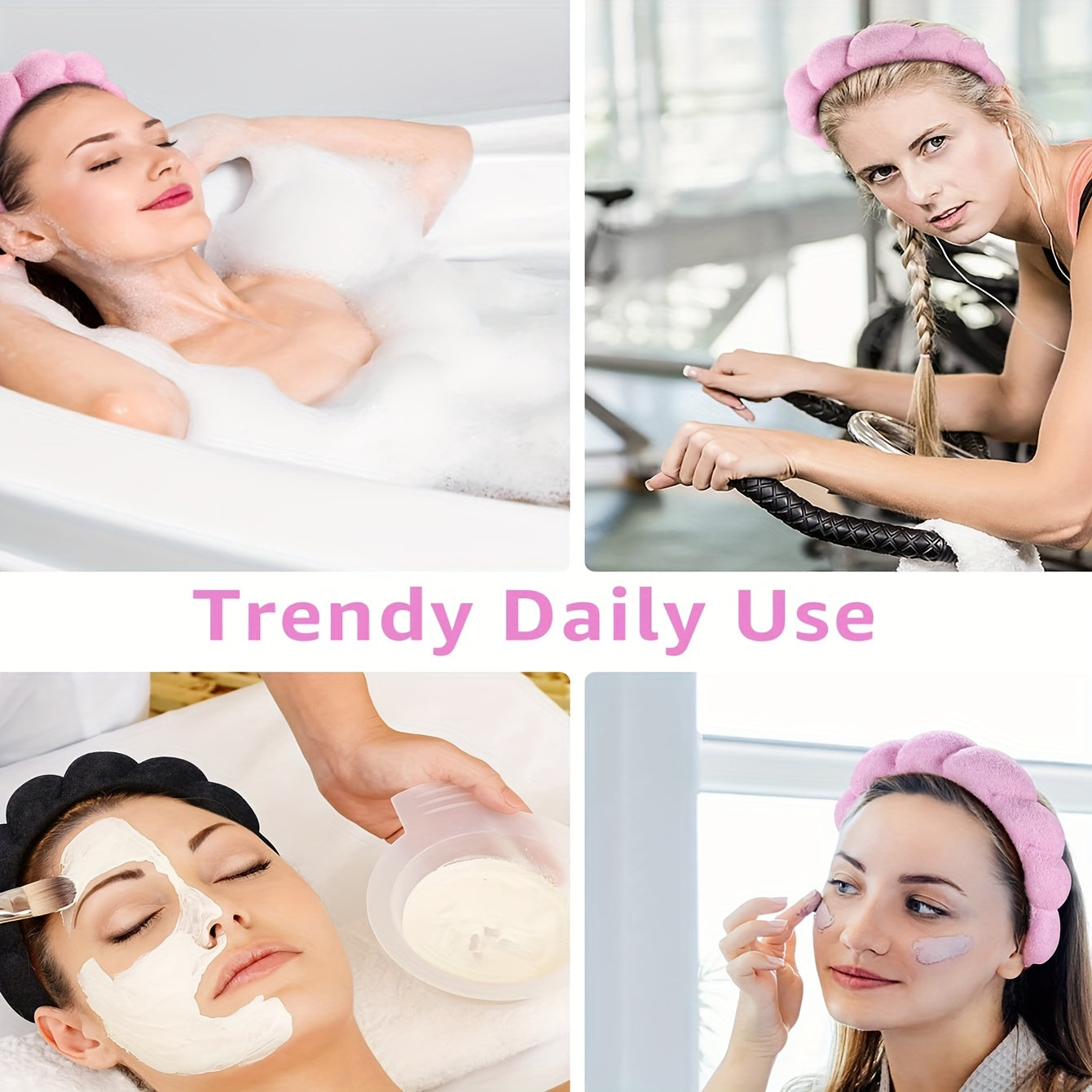 2pcs Sponge Head Hoop For Wash Face or Facial Style Headband