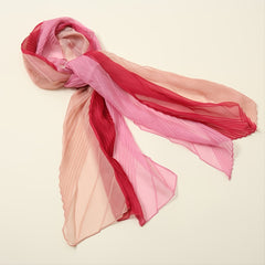 Silk Satin Gradient Crumpled Scarf Comfortable Warm Shawl