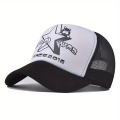 Star & Bear Graphic Mesh Baseball Cap