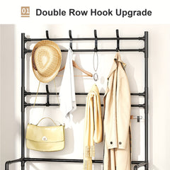 Coat Rack Shoe Storage Shelf Hanging Stand Hats Coats Drying Balcony Clothes