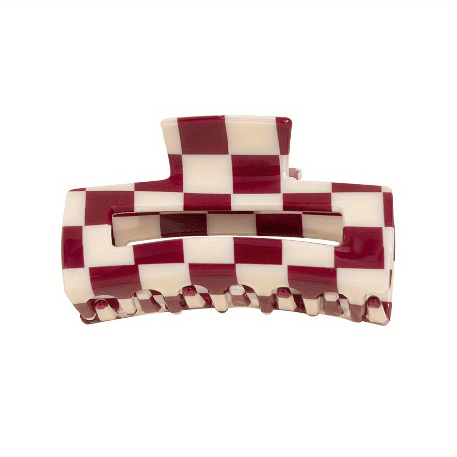 Purple Plaid Hair Claw for Thick Curly Hair Women Accessories
