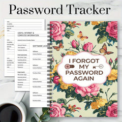 Floral Spiral Password Notebook 70 Pages