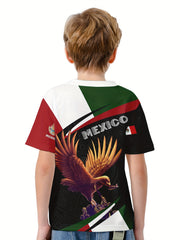 MEXICO 3D Print Boys T-shirt Short Sleeve Top Summer Kids Outgoing Clothes