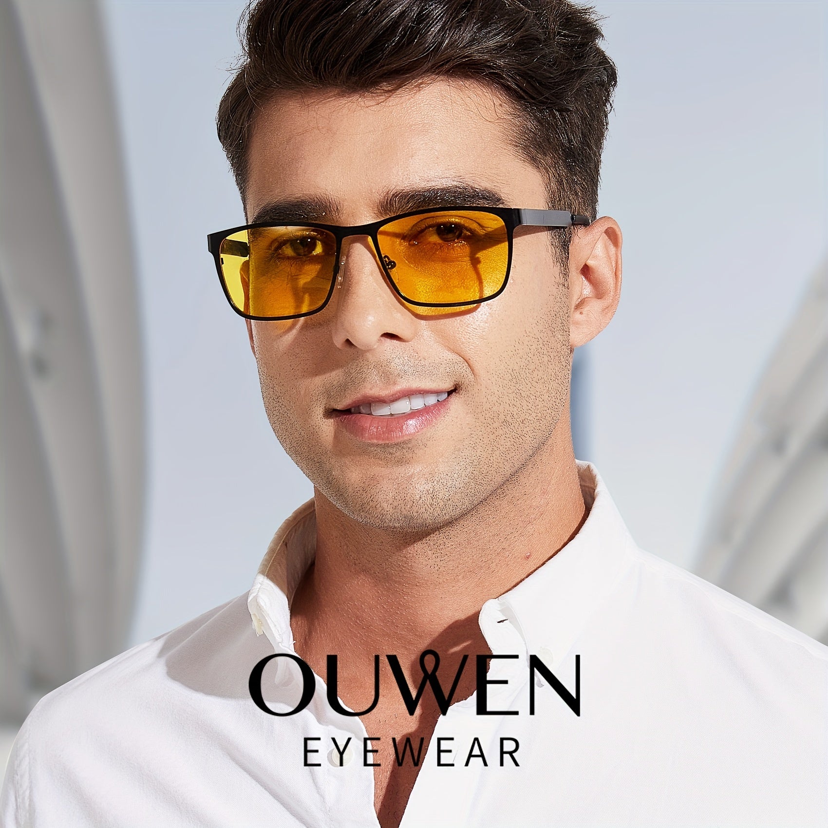 OUWEN Retro Aviator Sunglasses Polarized Night Vision Mens VF2204